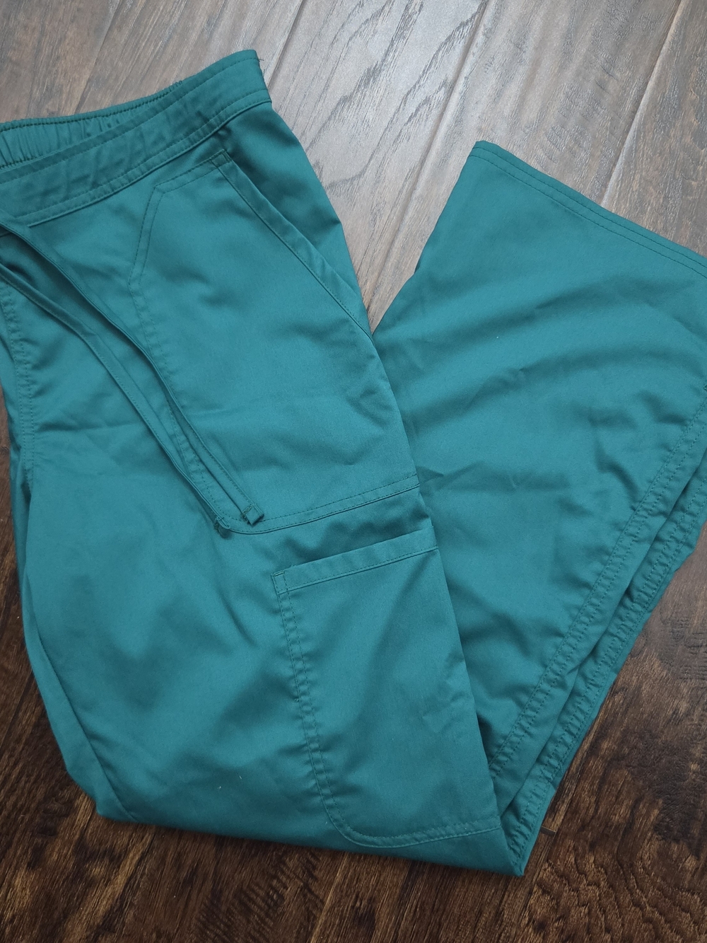 EUC Cherokee Revolution Drawstring Scrub Pants Medium Petite Hunter Green
